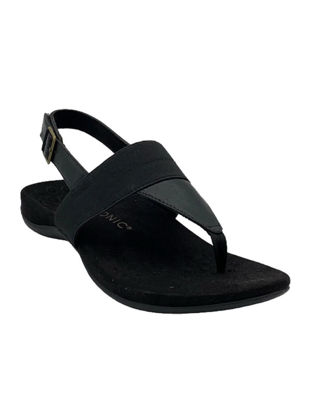 Vionic Sz 10 Adjustable T Strap Sandals Danita Black Confort